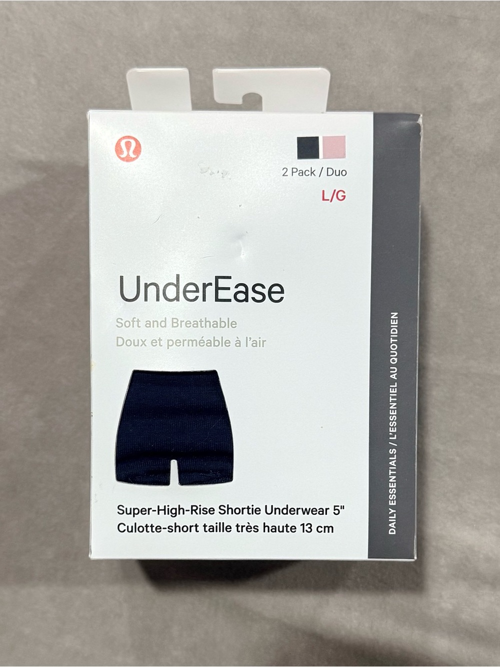 Lululemon UnderEase Super-High-Rise Shortie Underwear 5” 2 Pack Large NWT